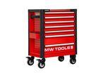 Servante d'atelier 7 tiroirs rouge et noire finition haute qualité avec plan de travail en acier inoxydable MW Tools GWB107