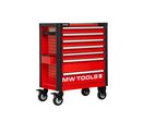 Servante d&#039;atelier 7 tiroirs rouge et noire finition haute qualité avec plan de travail en acier inoxydable MW Tools GWB107