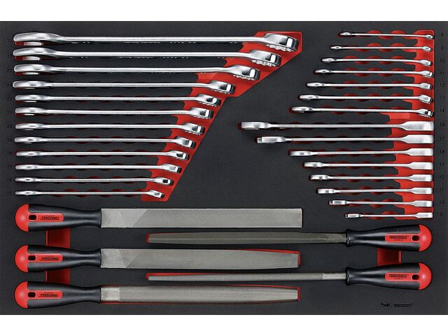 Jeu de clés et limes Foam4x4 tray 8- 32mm 32 pièces Teng Tools TTEX32