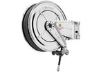 Enrouleur d'eau chaude 25 m Ø 3/8 200 bars Inox 304 avec enroulement automatique et support mural pivotant Raasm RA.8522.302