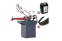 Scie à ruban pour métaux 0-60° capacité ronde 225 mm 1,11 kW 230V vitesses variables inclus 5 lames de scie et 5L d&amp;#039;huile de refroidissement Torros SC280V PACK 1