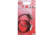 Blister 2 colliers bande pleine 12 mm W4 - diam. 32-50mm