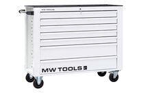 Servante d&#039;atelier 7 tiroirs blanche extra large 1135 mm avec verrouillage intégré dans la poignée roues ø125 mm MW Tools GW307W