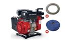 Pack Pompe à eau thermique essence 10.000 L/h 2 CV raccord 1,5 avec tuyau d'aspiration 5 m et tuyau de refoulement 50 m MW Tools WP1000SET