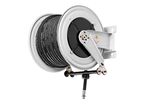 Enrouleur air et eau 20 m Ø G 1 (f) 20 bars Acier peint avec enroulement automatique et support mural fixe Raasm RA.8560.104