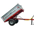 Remorque simple essieu 1000 kg pour Micro-Tracteur - Benne galvanisée basculante hydraulique - 1600 x 1100 x 400 mm - Attelage anneau ø50 mm Torros AHRT100H