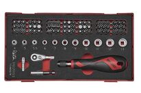 Set douilles et embouts Foam1 tray 1/4 Plat- ROB- PZ- PH- TPX- TX- GR 78 pièces Teng Tools TEAMDQ78