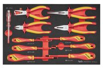 Set de tournevis et pinces isolés Foam3 tray Plat- PH- PZ 11 pièces Teng Tools TEFXV11