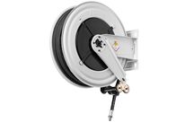 Enrouleur d&amp;#039;eau chaude 25 m Ø 3/8 200 bars acier peint avec enroulement automatique et support mural pivotant Raasm RA.8530.302