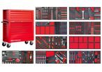 Servante d'atelier complète large - 11 tiroirs - Coffre supérieur XXL - 729 outils en acier Chrome Vanadium MW Tools MWE799R33X