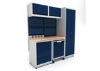 Établi d'atelier industriel 1860 mm PRACO M T06 - Plateau en hêtre massif - Éclairage LED - Tiroirs et armoire MW Tools PRAM1860T06