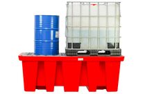 Bac de rétention en PE 2340x1300x750mm - avec grille - cap. 2200L MW Tools OPB2IBC