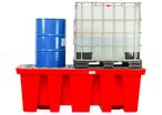 Bac de rétention en PE 2340x1300x750mm - avec grille - cap. 2200L MW Tools OPB2IBC