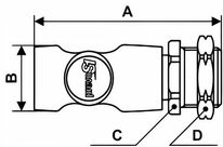 Raccord fileté femelle pour traversée de cloison | ESI 07