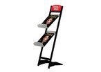 Présentoir Brochure-Displays Alu Noir Incliné 2 tablettes A4