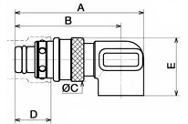 Fiche 90° filetée femelle cylindrique | PREVOST