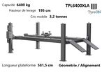 Pont élévateur 4 colonnes 6,4T version longue | TyreON TPL6400XLA