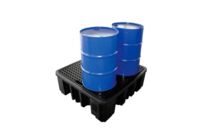 Bac de rétention carré en polyéthylène 450 L pour 4 fûts | Réf 446 150.117