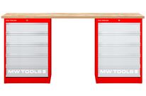 Établi modulaire Rubberwood avec 2 armoires à tiroirs 5T 2000 mm MW Tools MOD20L55R