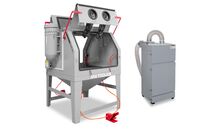 Cabine de sablage 1200 L pro double poste de travail avec aspiration cyclonique externe MW Tools CAT1200FC