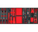 Servante d'atelier robuste avec 2 armoires et 7 tiroirs - Grandes roues avec freins à disque - Set de 514 outils MW Tools MWE512TR2