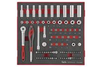 Jeu de douilles Foam2 tray 1/4 PLAT- TX- PH- PZ 4- 13mm 89 pièces Teng Tools TED1489