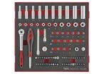 Jeu de douilles Foam2 tray 1/4 PLAT- TX- PH- PZ 4- 13mm 89 pièces Teng Tools TED1489