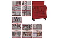 Servante rouge maxi master set 16 tiroirs avec coffre supérieur Teng Tools TCMM911STK