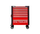 Servante d&#039;atelier 7 tiroirs rouge et noire finition haute qualité avec plan de travail en acier inoxydable MW Tools GWB107