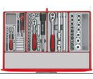 Servante d&#039;atelier complète rouge 8 tiroirs Midi Master 491 outils Teng Tools TCMM491N8