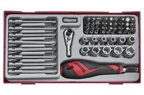 Jeu d&amp;#039;embouts avec racagnac TT1 tray 1/4 Plat- PH- PZ- TX-- TPX- HEX- rob 49 pièces Teng Tools TTMDQ49