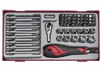 Jeu d'embouts avec racagnac TT1 tray 1/4 Plat- PH- PZ- TX-- TPX- HEX- rob 49 pièces Teng Tools TTMDQ49