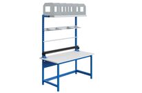 Poste de travail établi Logi avec châssis en acier soudé et plateau multiplex 28 mm 750 x 1500 mm Sofame LOD1500VMBIS