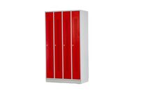 Vestiaire métallique 4 portes rouges perforées MW Tools KL40R