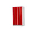 Vestiaire métallique 4 portes rouges perforées MW Tools KL40R