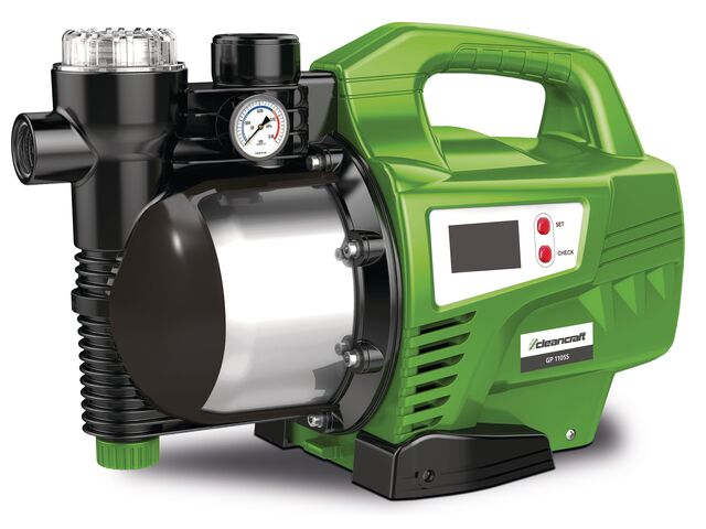 Pompe de jardin avec écran LCD pour eaux claires - capacité 4.560 l/h - 1,1 kW 230 V Cleancraft GP 1105S
