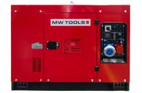 Groupe électrogène insonorisé diesel 9,6 kW 230 V + 12,5 kW 3x400 V - Avec régulateur AVR - Connecteur pour ATS MW Tools DG120E