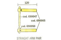 Jeu de bras droits, longueur 120mm + jeu d&#039;électrodes droites Telwin 803151