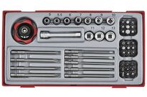 Jeu de douilles/embouts TT1 tray 1/4 Plat- PH- PZ- HEX- TX-- rob 48 pièces Teng Tools TT1448