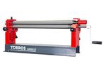 Rouleuse de tôles manuelle d'établi à 3 rouleaux largeur du travail 610 mm épaisseur jusque 0,8 mm en acier Torros RME610