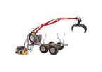 Remorque à bois forestière double essieu 1500 kg avec grue hydraulique 3,4 m et grappin - Moteur essence 6,5ch Torros AHR1500HWK