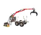 Remorque à bois forestière double essieu 1500 kg avec grue hydraulique 3,4 m et grappin - Moteur essence 6,5ch Torros AHR1500HWK