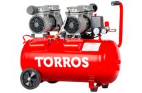 Compresseur silencieux sans huile cuve 50 L 1,1 kW / 1,5 Ch 280 L/min 10 bar 63 dB(A) 230V Torros TC502810MS