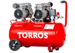 Compresseur silencieux sans huile cuve 50 L 1,1 kW / 1,5 Ch 280 L/min 10 bar 63 dB(A) 230V Torros TC502810MS