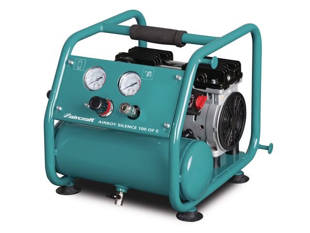 Compresseur silencieux sans huile 4L 0,6kW/0,81Ch 55L/min 8 bars 230V Aircraft AIRBOY SIL. 100 OF E