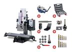 Perceuse-fraiseuse X 480 Y 175 mm Z 280 mm CM2/M10 0,75 kW 230V vitesses variables table longue avec accessoires Optimill MH20VL PACK