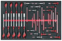 Jeu de tournevis à douille et clés allen avec manche-T HEX- TX- TPX Foam4x4 tray 23 pièces Teng Tools TTEX23N