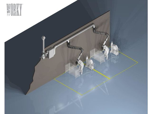 Système fixe d&#039;aspiration des fumées de soudure