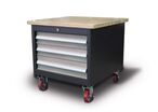 Socle support mobile 3 tiroirs pour perceuse d'établi 650x655x800 charge 500 kg Optimum MSU4