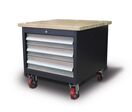 Socle support mobile 3 tiroirs pour perceuse d&#039;établi 650x655x800 charge 500 kg Optimum MSU4